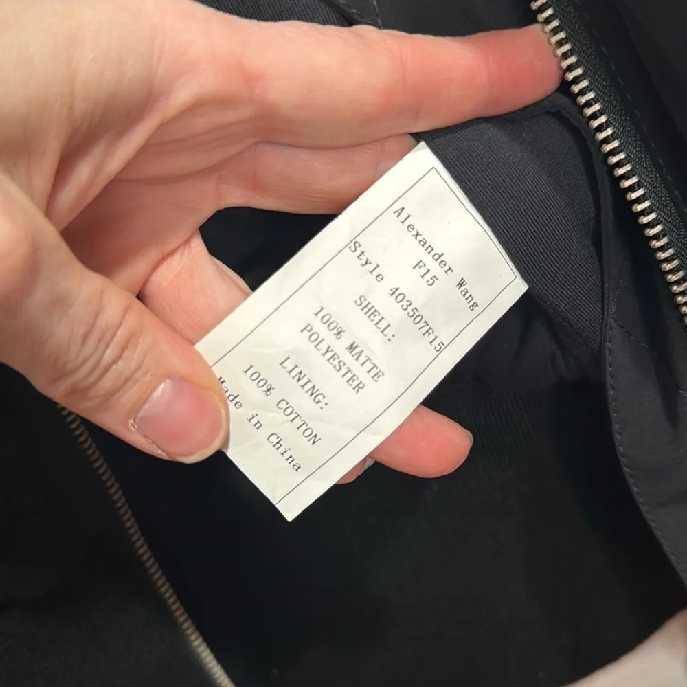 T ALEXANDER WANG BLACK CROPPED BOMBER JACKER 4 - Picture 10 of 14